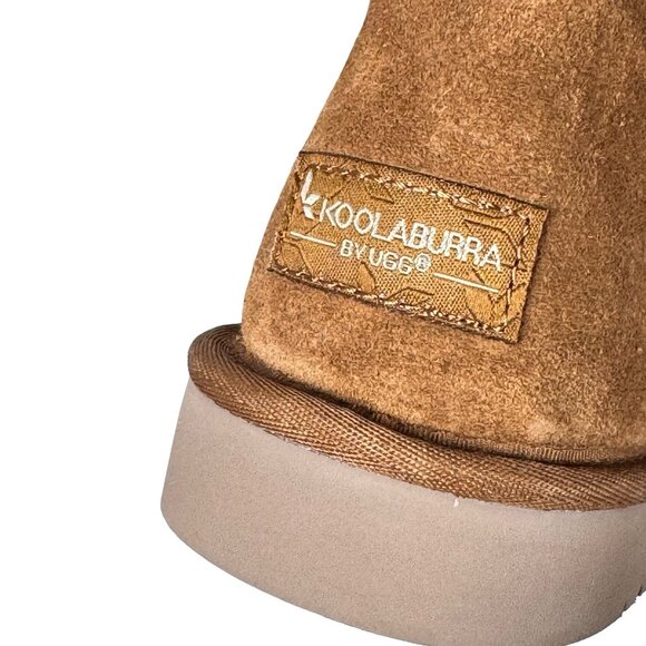 NEW Kookaburra By UGG Victoria Suede Boots SZ 8 Tan Shearling Fur Bow Winter - Picture 5 of 8